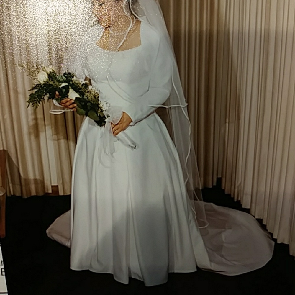 Wedding dress and veil